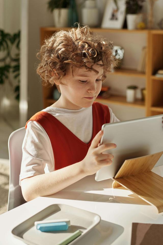 Kind beim Onlineunterricht
